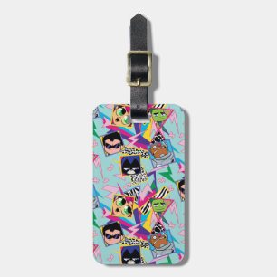 Etiqueta De Bagagem Teen Titans Go! Colagem em grupo dos anos 90