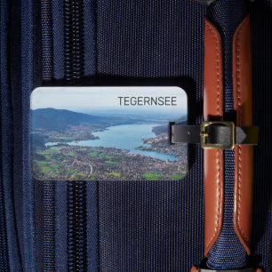 Etiqueta De Bagagem Tegernsee Bavaria Lake Germany Panorama Souvenir