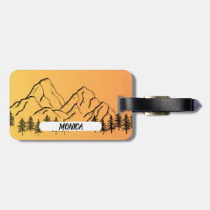 ETIQUETA DE BAGAGEM TEMA DE NATUREZA COM NOME