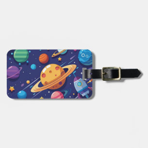 Etiqueta De Bagagem Tema do espaço e do planeta