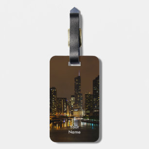 Etiqueta De Bagagem Tempestade da Noite do Chicago River