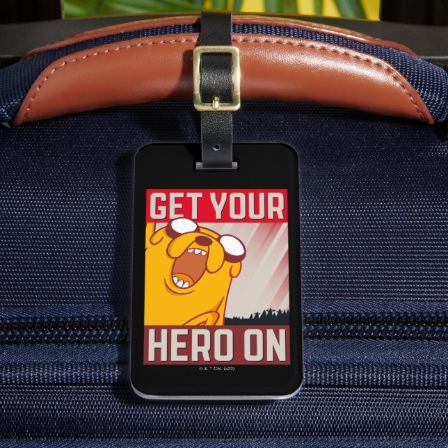 Etiqueta De Bagagem Tempo de Aventura | Jake "Coloque Seu Herói" (Frente Insitu 2)