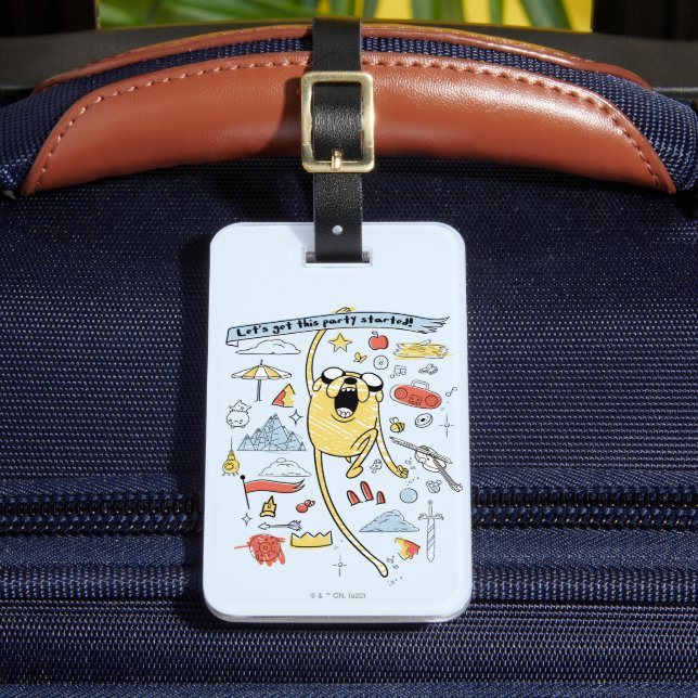 Etiqueta De Bagagem Tempo de Aventura | "Partido" Jake Sketch (Frente Insitu 2)