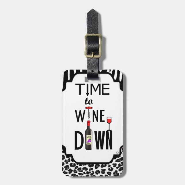 Etiqueta De Bagagem Tempo para Vinho (Frente Vertical)