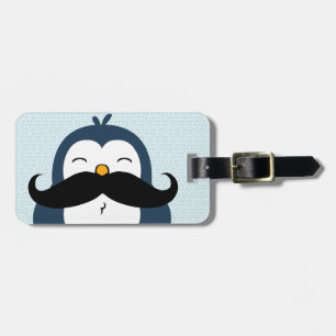 Etiqueta De Bagagem Tendência do bigode do pinguim personalizada