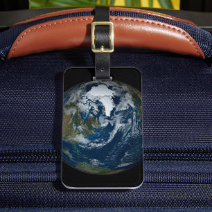 Etiqueta De Bagagem Terra Com Nuvens E Gelo Marítimo 2