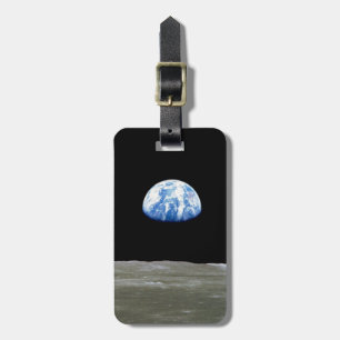 Etiqueta De Bagagem Terra da Lua no Espaço Negro: Terra