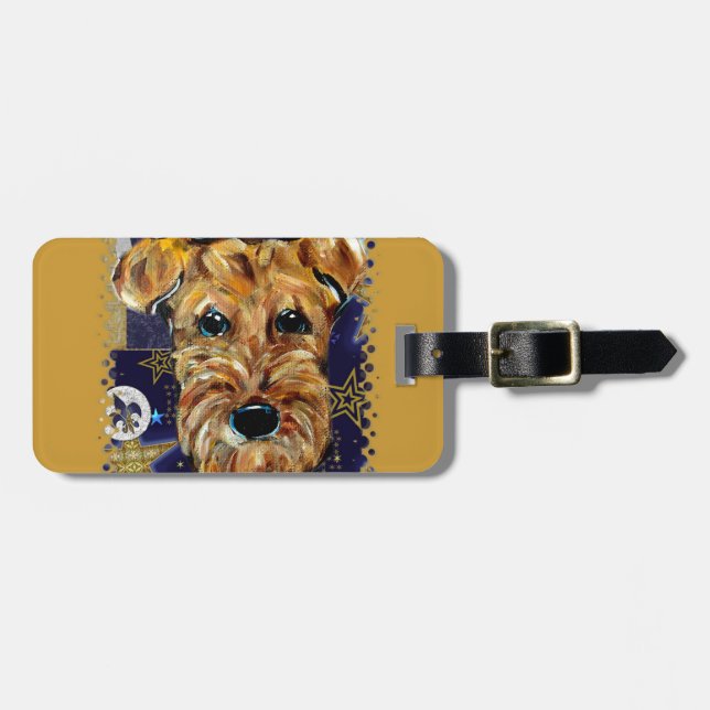 ETIQUETA DE BAGAGEM TERRIER AIREDALE (Frente Horizontal)