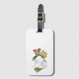 Etiqueta De Bagagem Terrier Dog Flowers Sweet Pet Lover Viagem