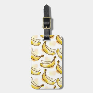 Etiqueta De Bagagem Teste padrão com banana