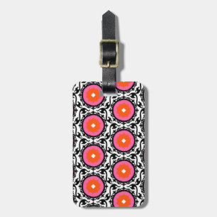 Etiqueta De Bagagem Teste padrão cor-de-rosa de Suzani