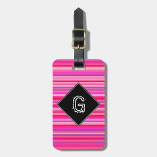 Etiqueta De Bagagem Teste padrão cor-de-rosa e roxo do divertimento,