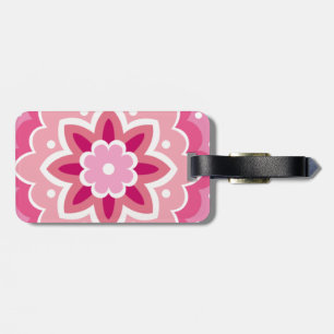 Etiqueta De Bagagem Teste padrão cor-de-rosa & florido