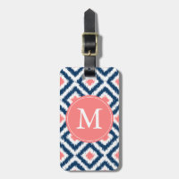 Teste padrão coral de Ikat dos diamantes dos azuis