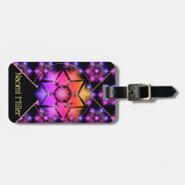 Etiqueta De Bagagem Teste padrão da mandala de Merkabah