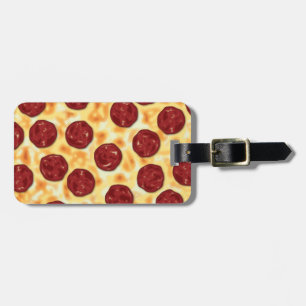Etiqueta De Bagagem Teste padrão da pizza de Pepperoni