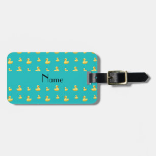 Etiqueta De Bagagem Teste padrão de borracha personalizado do pato de