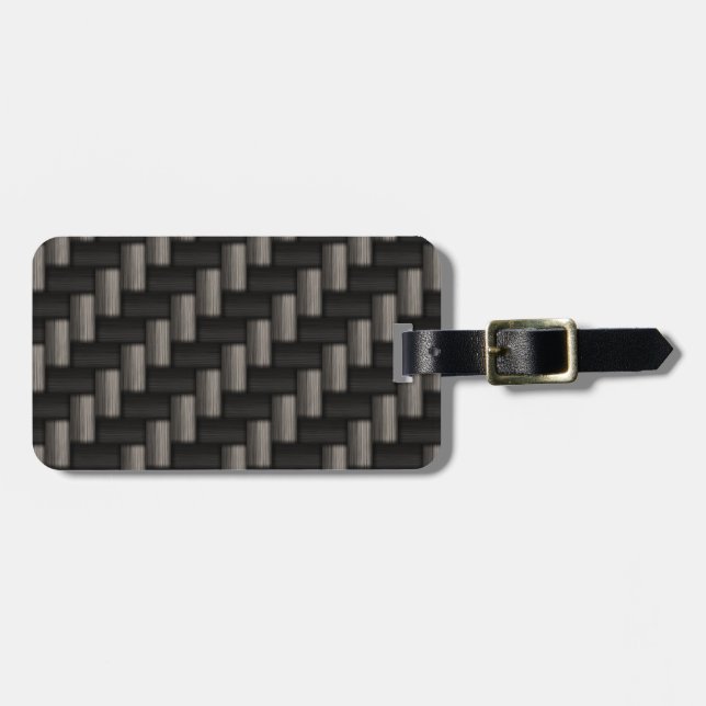 Etiqueta De Bagagem Teste padrão de Carbonfiber Checkered (Frente Horizontal)