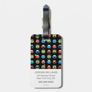 Etiqueta De Bagagem Teste padrão de Emoji dos amigos do Sesame Street