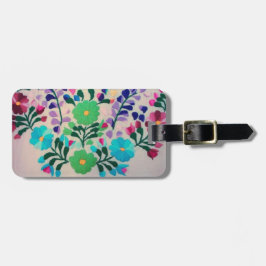 Etiqueta De Bagagem Teste padrão de flores colorido
