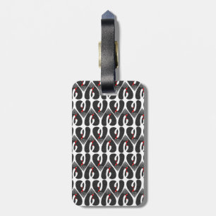 ETIQUETA DE BAGAGEM TESTE PADRÃO DO CORAÇÃO DAS CISNES PRETAS