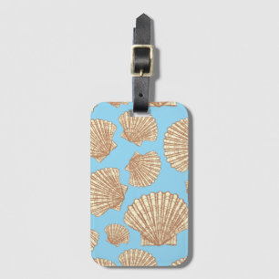 Etiqueta De Bagagem Teste padrão do Seashell do estilo do vintage