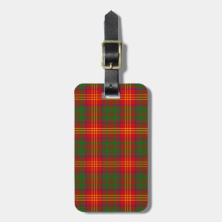 Etiqueta De Bagagem Teste padrão do Tartan das queimaduras