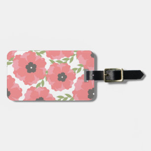 Etiqueta De Bagagem Teste padrão floral cor-de-rosa de Femme