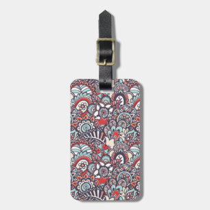 Etiqueta De Bagagem Teste padrão floral do Doodle de Paisley