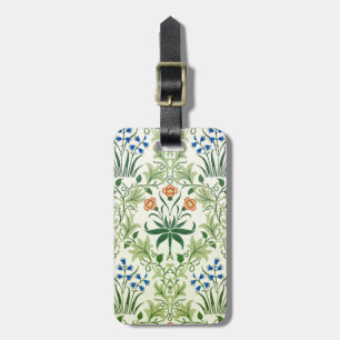 Etiqueta De Bagagem Teste padrão floral fino William Morris do vintag