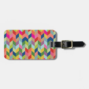 Etiqueta De Bagagem Teste padrão moderno de Herringbone