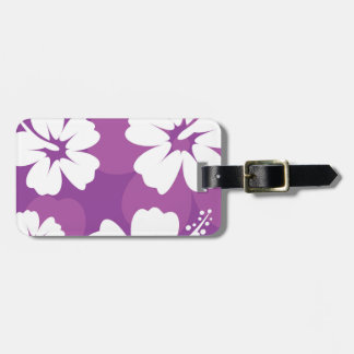 Etiqueta De Bagagem Teste padrão roxo do hibiscus