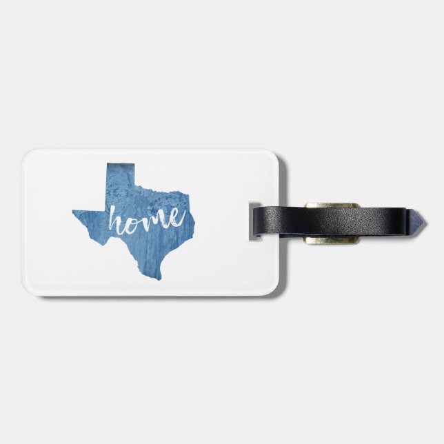 Etiqueta De Bagagem Texas Home Wood Grain (Traseira Horizontal)