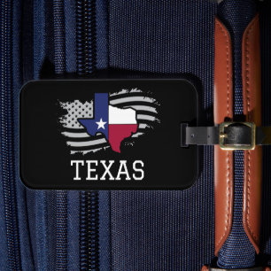 Etiqueta De Bagagem Texas State Map USA Patriotic Texan