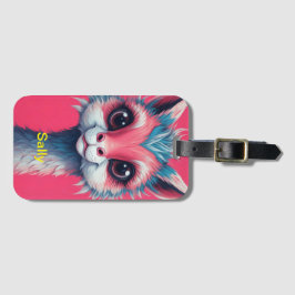 Etiqueta De Bagagem Texto editável Colorido Llama