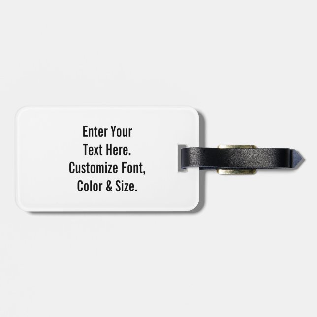 Etiqueta De Bagagem Texto Personalizado (Traseira Horizontal)
