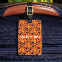 Etiqueta De Bagagem Texto Personalizado Abóbora Feliz Halloween Person