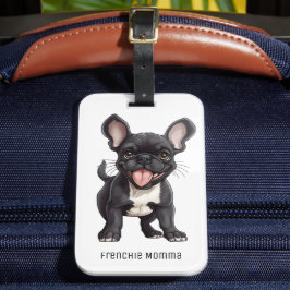 Etiqueta De Bagagem Texto personalizado, cachorrinho francês