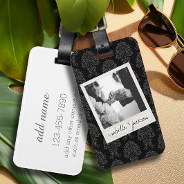 Etiqueta De Bagagem Texto Personalizado da Foto do Instagram de Casame