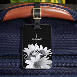 Etiqueta De Bagagem Texto Personalizado de Flor de Margarida Whimsical