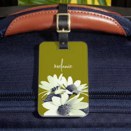 Etiqueta De Bagagem Texto Personalizado e Cores da Margarida Whimsical