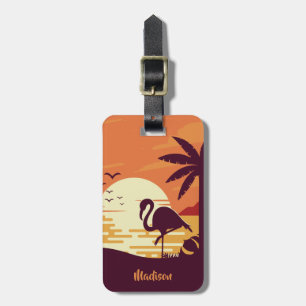 Etiqueta De Bagagem Texto personalizado Marca de bagagem Tropical Flam
