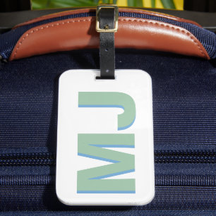Etiqueta De Bagagem Texto Personalizado Monograma