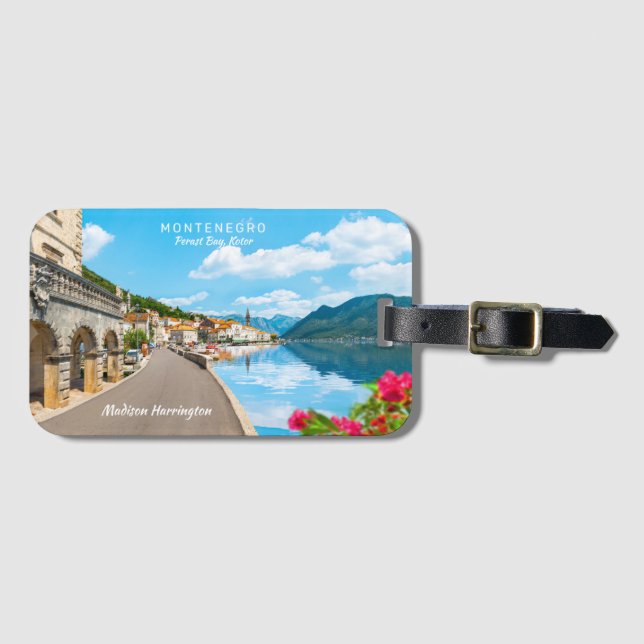 Etiqueta De Bagagem Texto Personalizado Montenegro (Frente Horizontal)