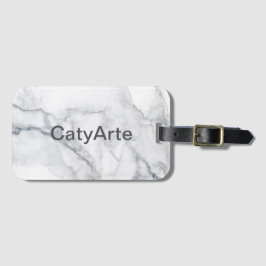Etiqueta De Bagagem Textura branca de mármore