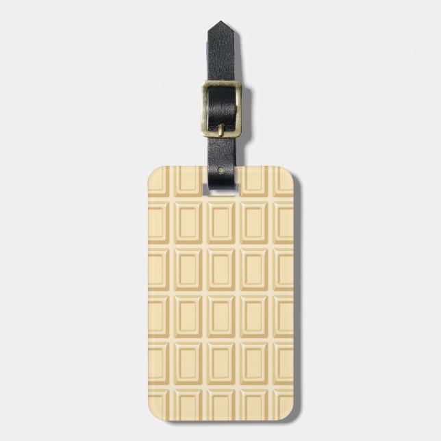 Etiqueta De Bagagem Textura de Bar de Chocolate Branco (Frente Vertical)
