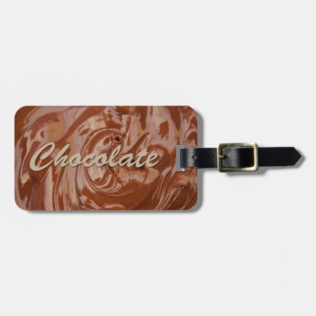 Etiqueta De Bagagem Textura de chocolate derretido (Frente Horizontal)