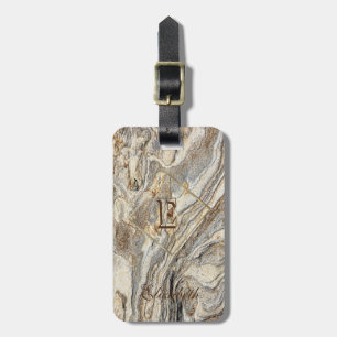 Etiqueta De Bagagem Textura de Mármore Moderno e Elegante, Personaliza