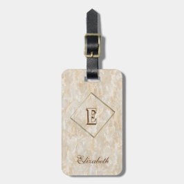 Etiqueta De Bagagem Textura de Mármore na Moda, Personalizada com Mono