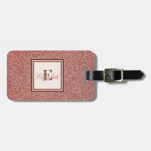 Etiqueta De Bagagem Textura de Mármore Vermelho na Moda, Personalizada